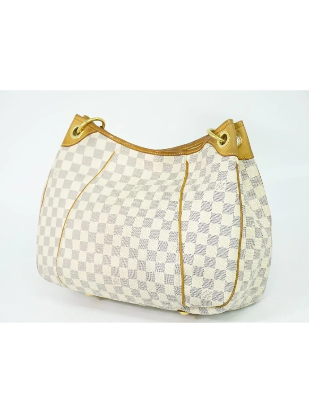 Louis Vuitton LV Galleria PM Damier Azur Shoulder Bag White Gray